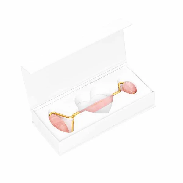 masażer do twarzy z kwarcu różowego + pudełko
